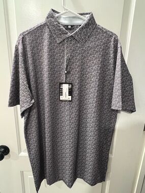Foot Joy Golf Theme Patterned Short-Sleeve Golf Polo - NWT